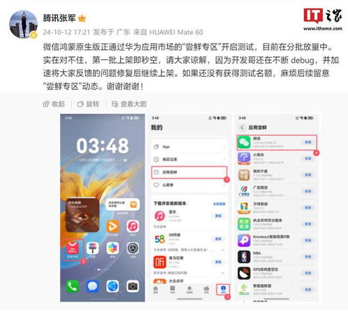 鸿蒙原生版微信正式上架，开启智能生态新篇章